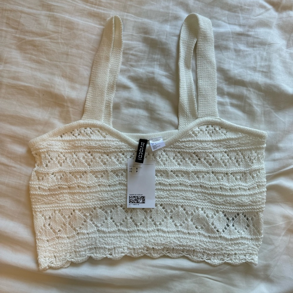 H&M Ivory Knit Crop Top
